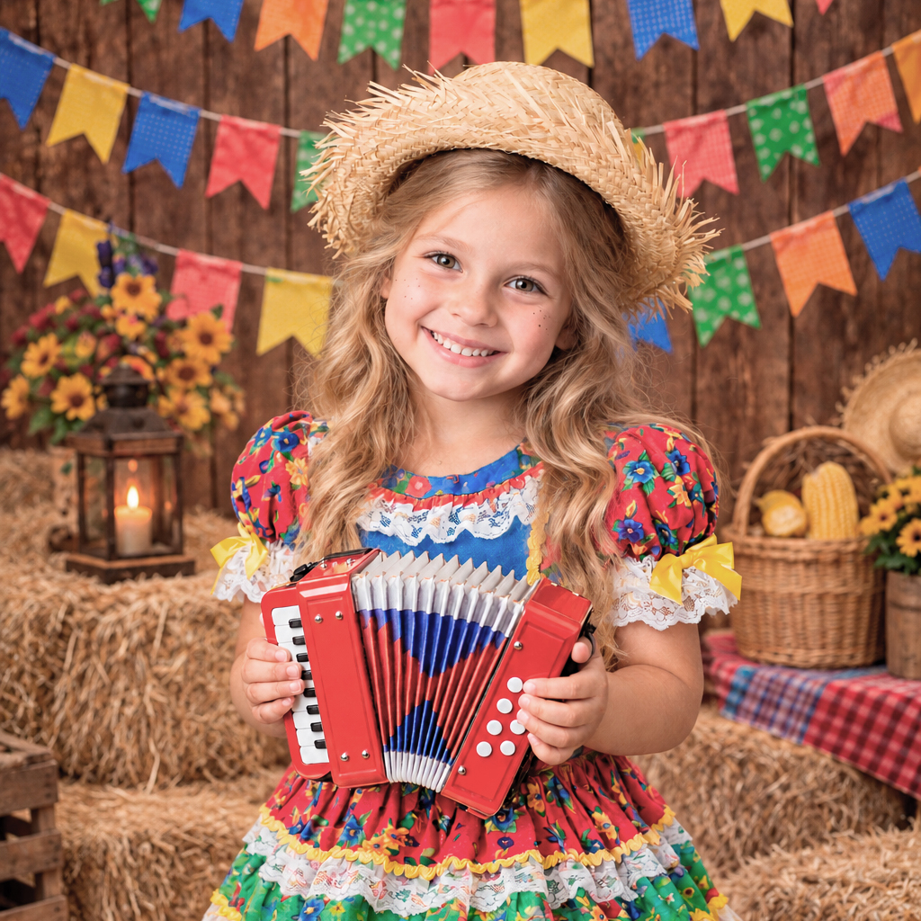 Retrato temático de Festa Junina.